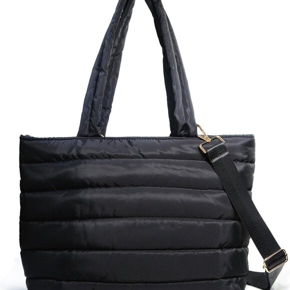 Handbags - Puffer Tote Quilted Shoulder Bag Lightweight Multi-Purpose for Work Travel